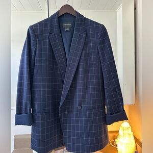 Navy Checkered Blazer - Club Monaco - Size 8 - Lightly used times